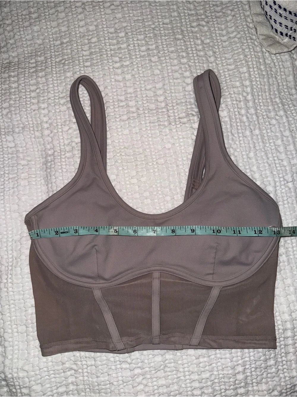 Alo Yoga Airbrush Mesh Corset Tank in nude beige sz small